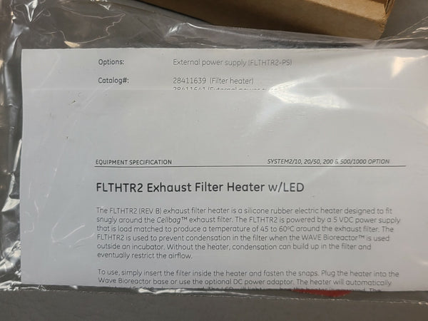 NEW GE WAVE BIOTECH BIOREACTOR EXHAUST FILTER HEATER WITH LED FLTHTR2 