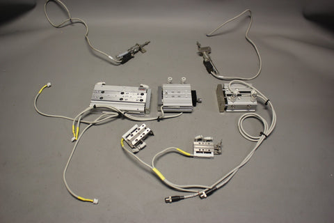 LOT OF 7 REXROTH & SMC PNEUMATIC CYLINDERS/SLIDES