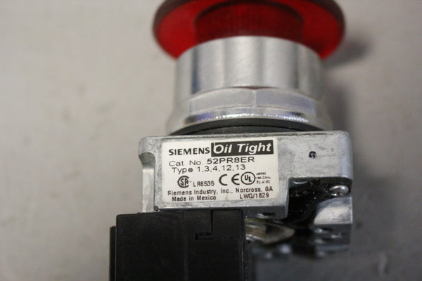 USED SIEMENS ILLUMINATED PUSH/PULL BUTTON 52PR8ER