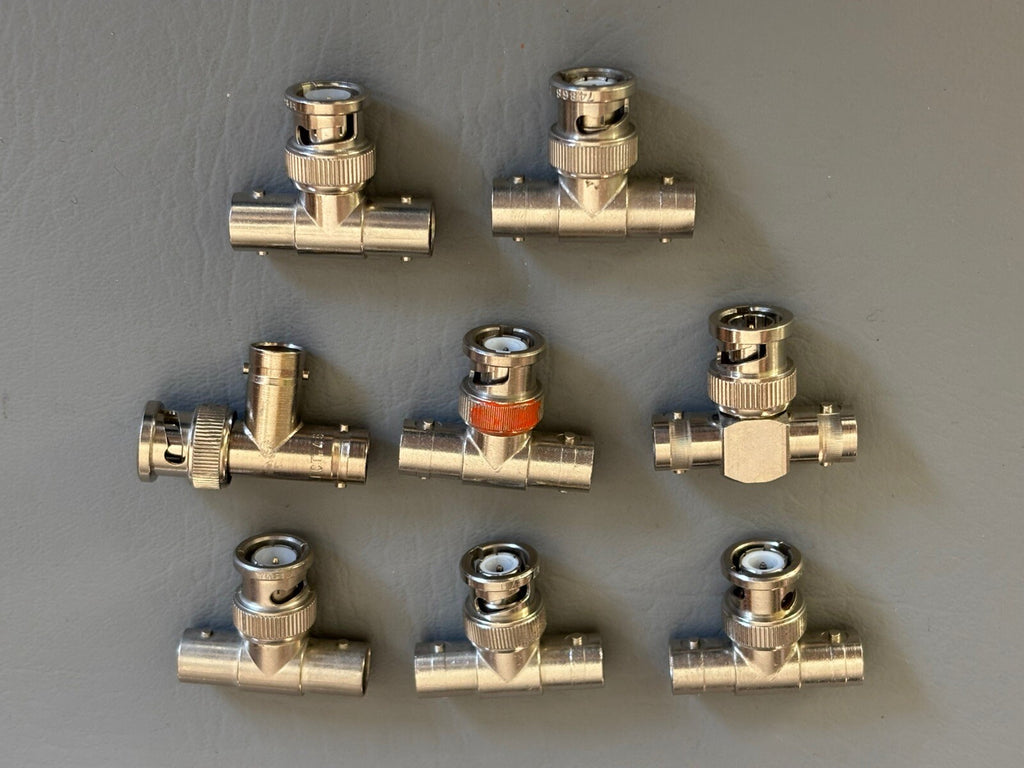 LOT OF 8- POMONA, Y & R, KEYSIGHT TECH 3284 BNC TEE ADAPTER COAXIAL ETC.