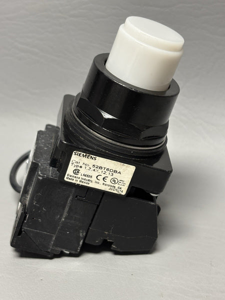 SIEMENS 52BT6DBA ILLUNIATED WHITE PUSHBUTTON SWITCH
