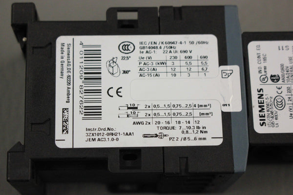 SIEMENS 3RT2017-1AF01 CONTACTOR