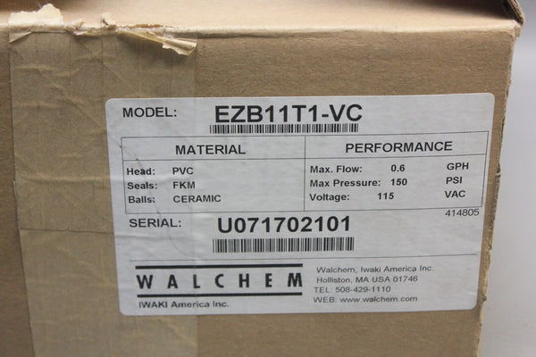 NEW WALCHEM IWAKI METERING PUMP   EZB11T1-VC