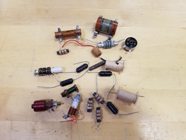 Lot of Vintage Ham Radio Tuner Coils Vector