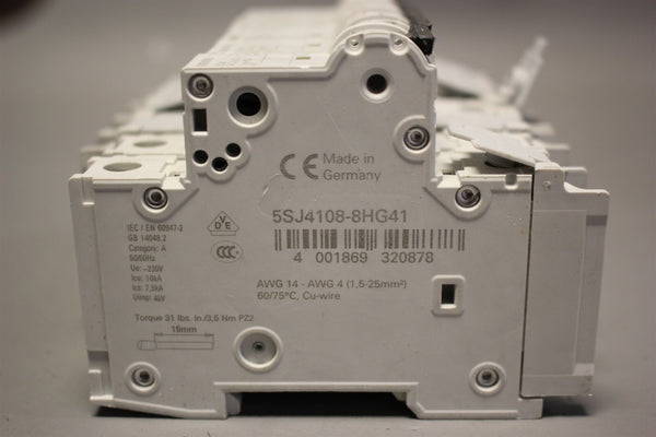 Lot of 6 Unused SIEMENS CIRCUIT BREAKER 5SJ4108-8HG41