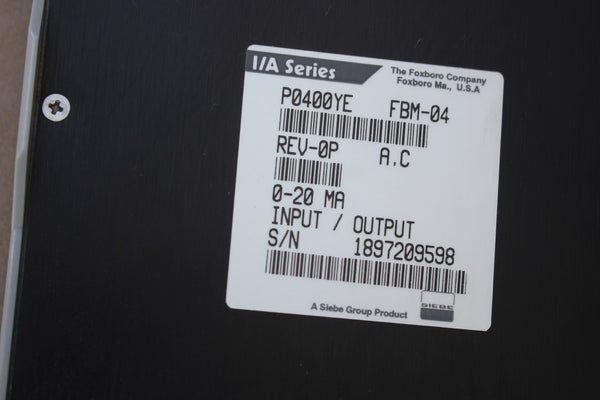 NEW INVENSYS FOXBORO INPUT/OUTPUT MODULE  P0400YE