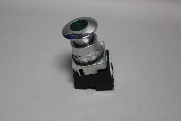 SIEMENS GREEN ILLUMINATED MUSHROOM HEAD PUSH PULL BUTTON 52PP2L3 W/52BJK
