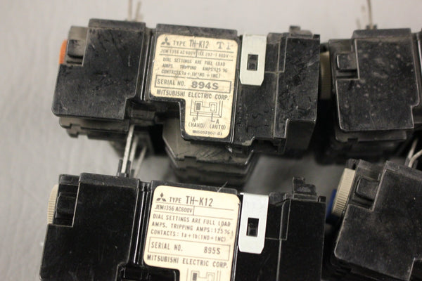 LOT OF 6 MITSUBISHI ELECTRIC THERMAL OVERLOAD RELAY TH-K12