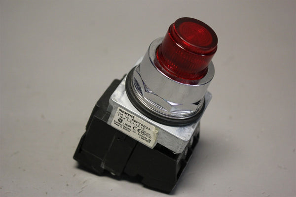 SIEMENS ILLUMINATED RED PUSH-BUTTON PILOT LIGHT 52PT6E2A W/52BJK, 52AAFE