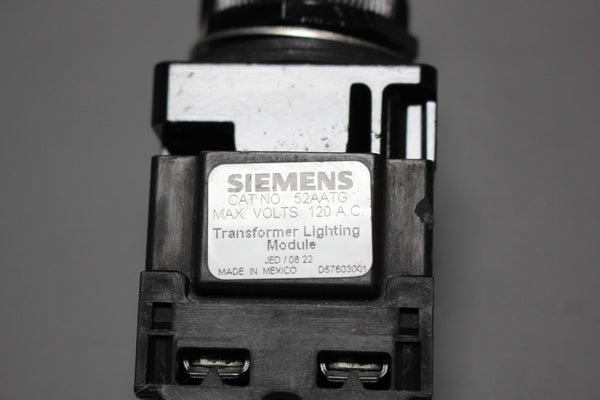 SIEMENS GREEN PILOT INDICATOR LIGHT, TRANSFORMER 52BL5G3 W/52AATG