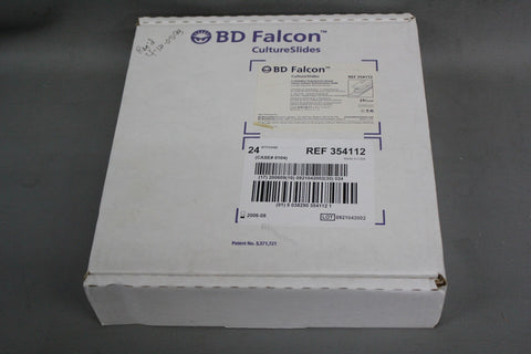 NEW CASE 24 BD FALCON 2 CHAMBER POLYSTYRENE VESSEL TISSUE CULTURE SLIDES 354112