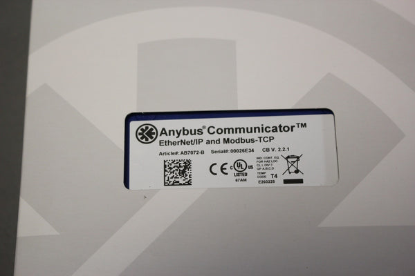 NEW ANYBUS ETHERNET/IP & MODBUS-TCP COMMUNICATOR AB7072-B