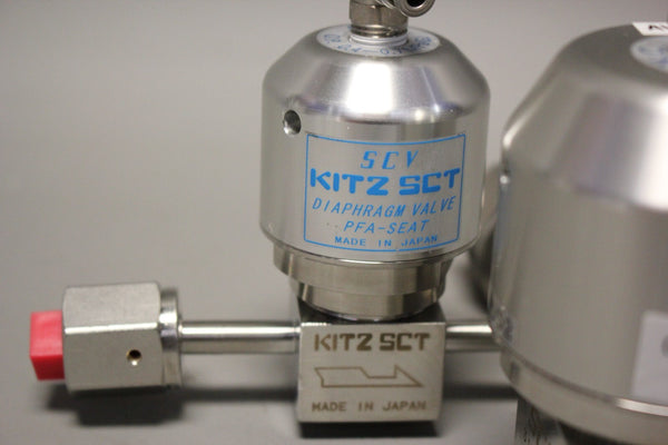 NEW SCV KITZ SCT DUAL 316 STAINLESS DIAPHRAGM VALVES PFA-SEAT 10K-1/4" 1/2"