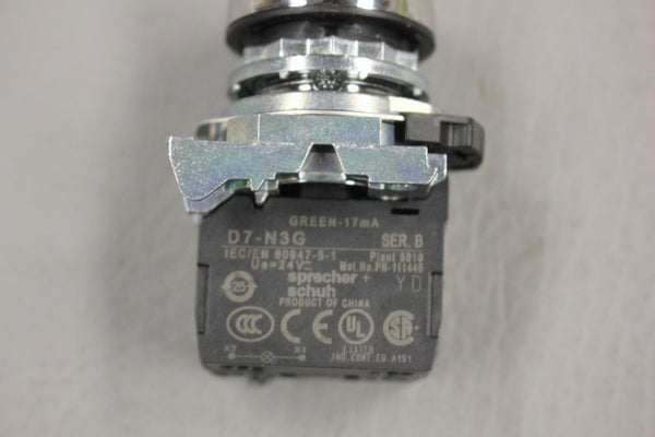 SPRECHER + SCHUH GREEN PUSH BUTTON SWITCH D7-X10 / D7-N36