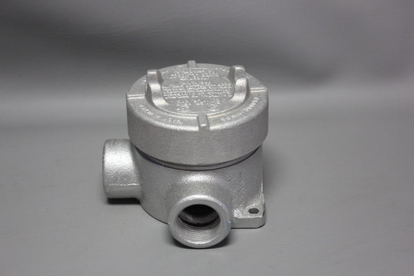 NEW CROUSE HINDS EAJT36, 1" HUB, ALUMINUM, T-TYPE EXPLOSIONPROOF OUT LET BOX