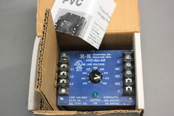 R-K ELECTRONICS 3 PHASE VOLTAGE RELAY PVC-400-AR