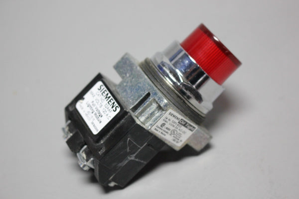 SIEMENS RED ILLUMINATED PILOT LIGHT 52PL4D2 W/52AAF