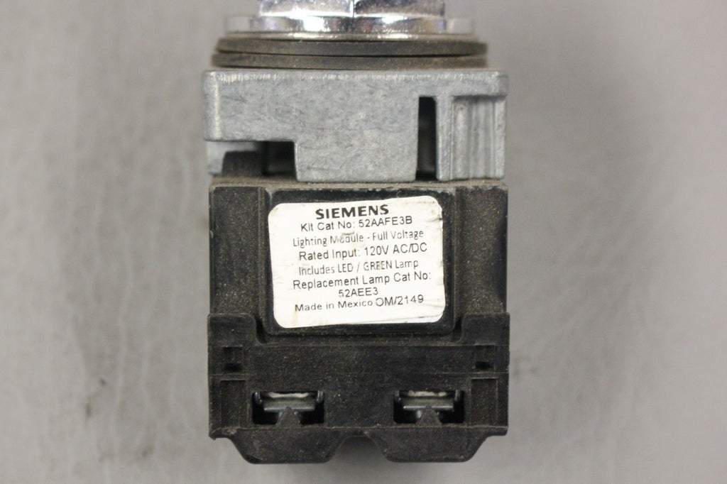 SIEMENS ILLUMINATED PUSH BUTTON GREEN 52PL4M3