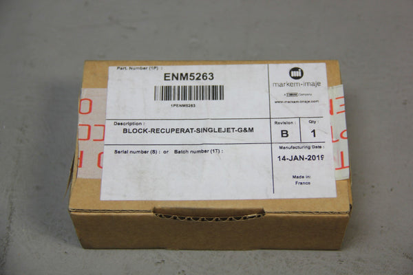 NEW MARKEM IMAJE RECUPERAT SINGLE JET BLOCK G & M ENM5263