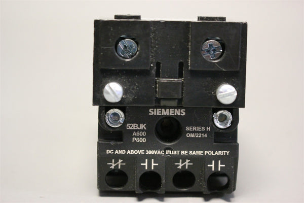 SIEMENS OIL-TIGHT ILLUMINATED RED PUSH-BUTTON SWITCH 52PT8U2B W/52BJK, 52AAIU2