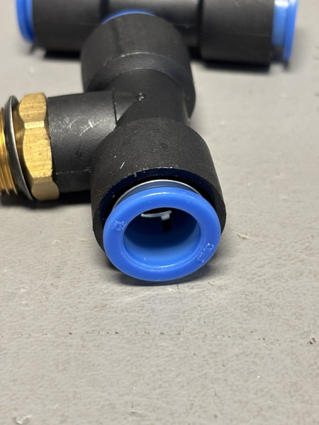 2- SMC KQT12-U03 One-Touch Fitting Male Branch Tee 12mm 3/8"