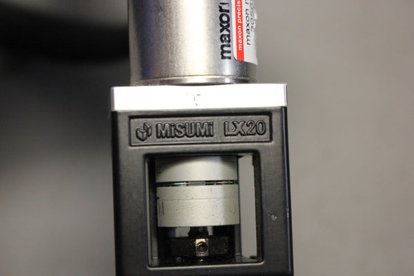 MISUMI LX20 LINEAR STAGE ACTUATOR W/ MAXON 305658 MOTOR HEDL-5540