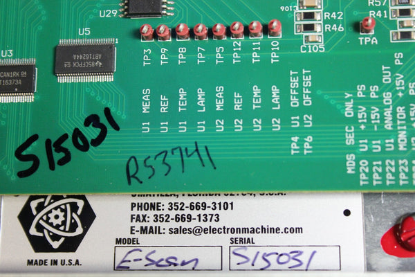 ELECTRON MACHINE CORPORATION IN-LINE PROCESS REFRACTOMETER MPR E-SCAN
