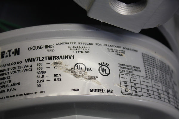 EATON LUMINAIRE FITTING FOR HAZARDOUS LOCATIONS VMV7L2TWR3/UNV1 MODEL M2