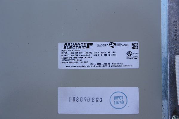 RELIANCE LIQUIFLO WATER COOLED 350HP AC DRIVE 41L4060