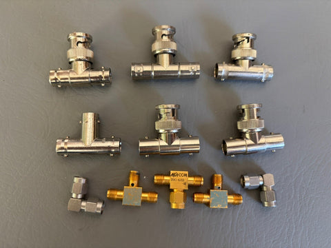 LOT OF 11- POMONA, Y & R, KEYSIGHT TECH 3284 BNC TEE ADAPTER COAXIAL ETC.
