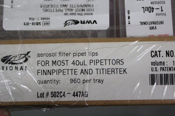 960 NEW VWR AEROSOL FILTER 1-40uL PIPET PIPETTE TIPS 53510-079