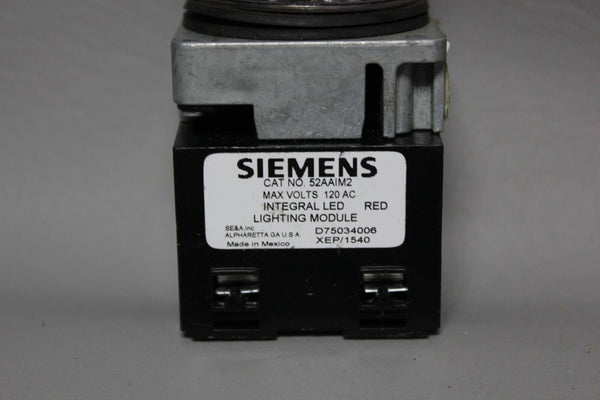 SIEMENS RED ILLUMINATED MUSHROOM HEAD PUSH PULL BUTTON 52PP2M2 W/52AAIM2