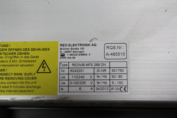REO REOVIB FREQUENCY CONVERTER MFS 268 DN