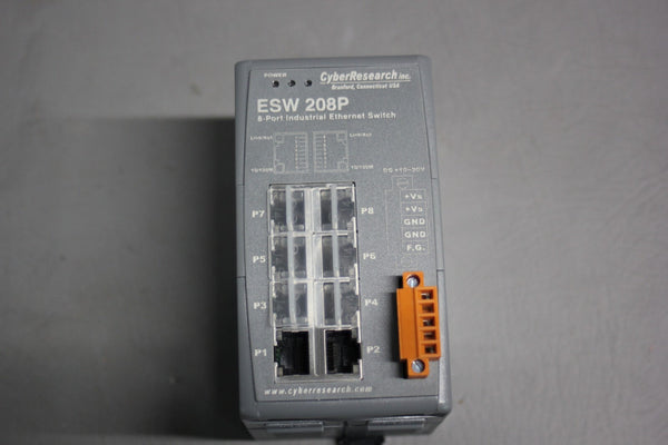 UNUSED CYBER RESEARCH 8-PORT INDUSTRIAL ETHERNET SWITCH ESW 208P