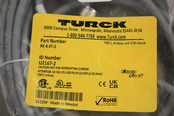 TURCK RK 4.4T-5 EURO FAST CORDSET CONNECTOR