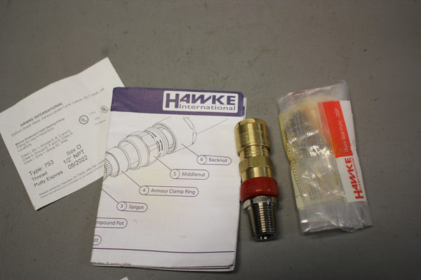 HAWK INTERNATIONAL  MARINE SHIPBOARD CABLE SEALING FITTING 753 SIZE O