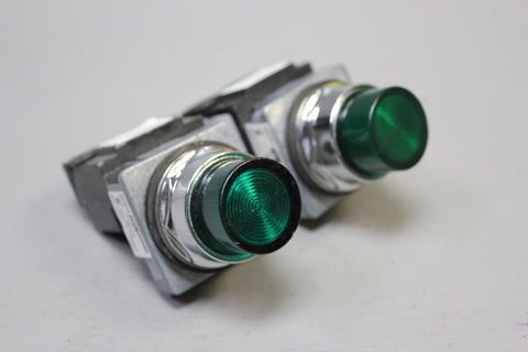 LOT OF 2 SIEMENS 52PL4HX PILOT BUTTON GREEN LED