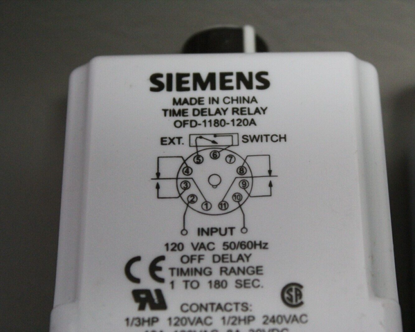 SIEMENS TIME DELAY RELAY OFD-1180-120A