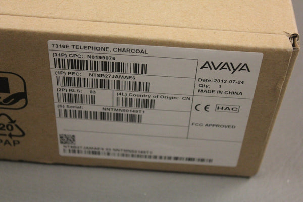 NEW AVAYA CHARCOAL TELEPHONE NT8B27JAMAE6