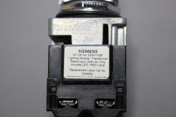 SIEMENS PILOT BUTTON RED LED INDICATOR 52PL4HX W/52AATH2B