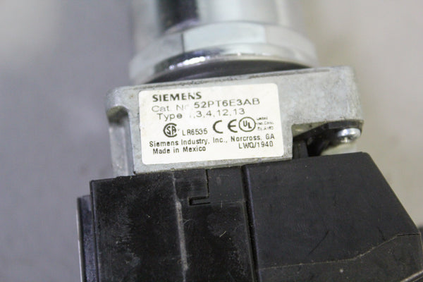 UNUSED SIEMENS GREEN ILLUMINATED PUSH BUTTON 52PT6E3AB