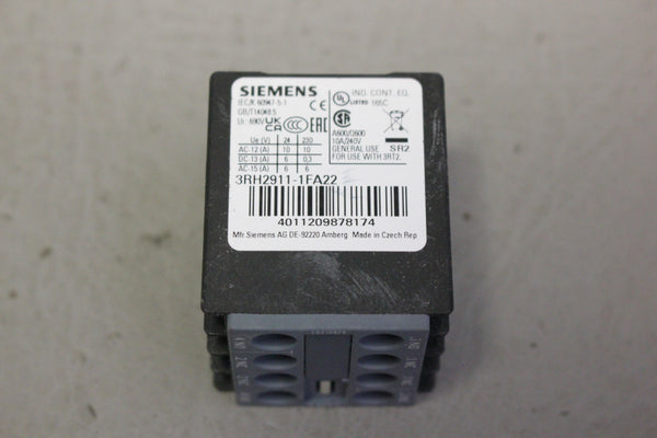 SIEMENS 3RH2911-1FA22 AUX CONTACT
