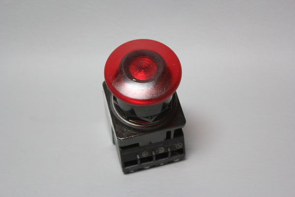 SIEMENS BLACK MAX RED MUSHROOM HEAD PUSH PULL BUTTON 52BP2MRA W/ 52BJK
