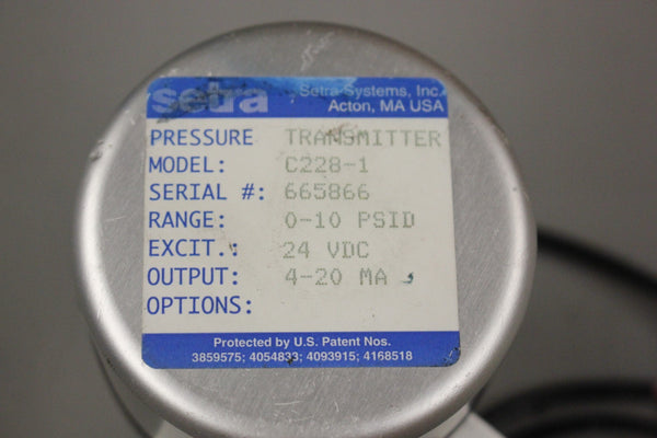 SETRA C228-1  PRESSURE TRANSMITTER 0-10 PSID