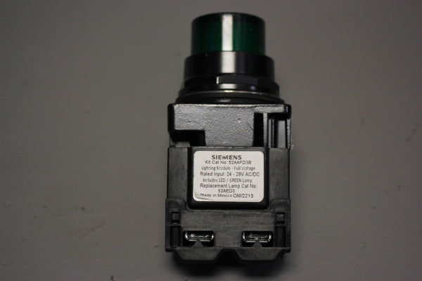 SIEMENS BLACKMAX ILLUMINATED GREEN PILOT LIGHT 52BL4D3XB