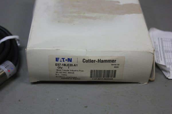NEW CUTLER HAMMER INDUCTIVE PROXIMITY SENSOR E57-18LE20-A1