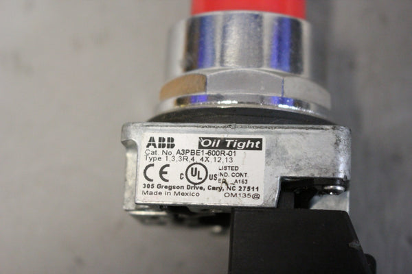 UNUSED ABB PUSH BUTTON MODULE A3PBE1-600R-01 A3XC01