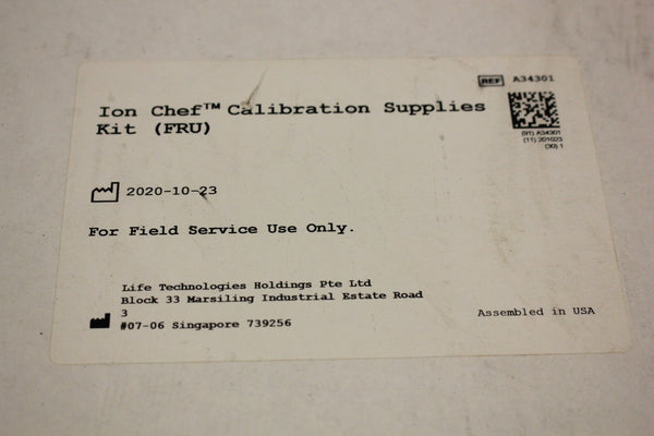 THERMO SCIENTIFIC ION CHEF CALIBRATION SUPPLIES KIT FRU A34301