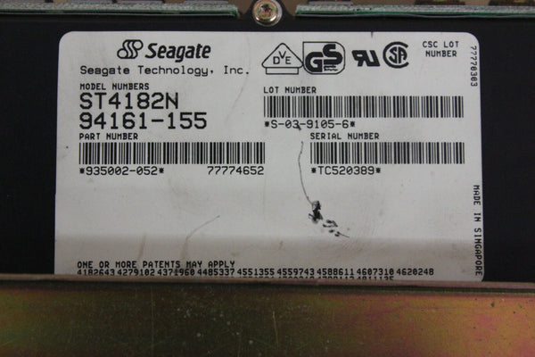 Seagate Hard Drive 160MB 5.25IN FH SCSI 50PIN 94161-155 ST4182N
