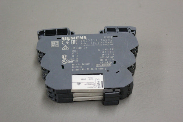 LOT OF 3- SIEMENS 3RQ3118-1AM00 COUPLER PLUG IN RELAYS